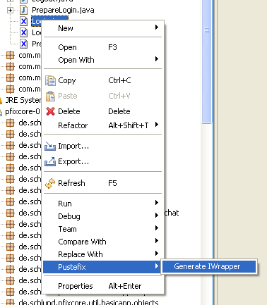 Screenshot of context menu